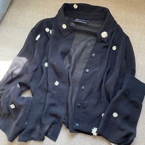 Urban Outfitters Sheer Floral Crop Top